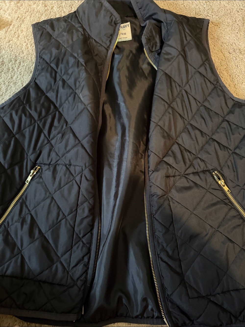 Old Navy Quilted Vest in Navy Blue
